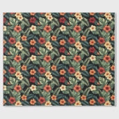 Vibrant Magenta Hibiscus Tropical Florals Geschenkpapier (Flach)