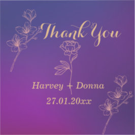 Vibrant Magenta Lila Vielen Dank für Ihre Hochzeit Aufkleber