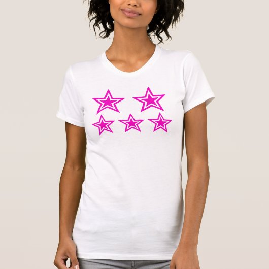 Vibrant Magenta Star Shapes Graphic T-Shirt (Vorderseite)