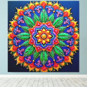 Vibrant Mandala Artistry Leinwanddruck (Insitu (Holzboden))
