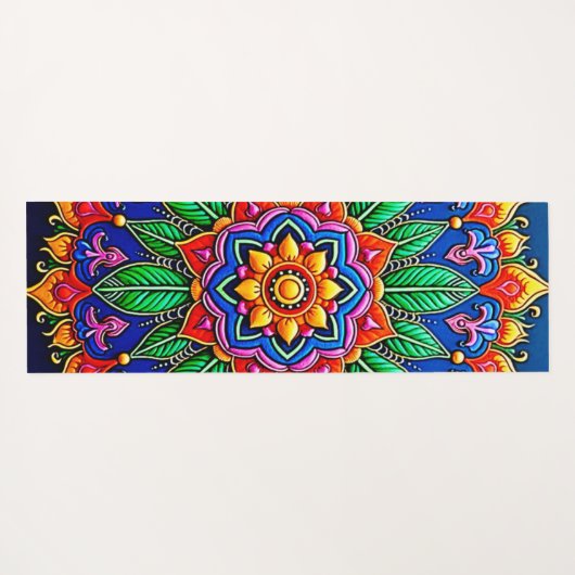 Vibrant Mandala Artistry Yogamatte (Rückseite (Horizontal))