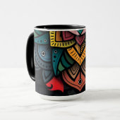 Vibrant Mandala Design Tasse (Vorderseite Links)