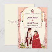 Vibrant Mandala & Gold Foil Desi Wedding Card Einladung (Vorne/Hinten)