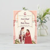 Vibrant Mandala & Gold Foil Desi Wedding Card Einladung (Stehend Vorderseite)