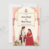 Vibrant Mandala & Gold Foil Desi Wedding Card Einladung (Vorderseite)