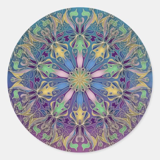 Vibrant Mandala Sticker (Vorderseite)