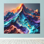 Vibrant Marble Mountains – Abstract 3D Canvas Wall Leinwanddruck (Insitu (Holzboden))