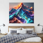 Vibrant Marble Mountains – Abstract 3D Canvas Wall Leinwanddruck (Insitu (Schlafzimmer))