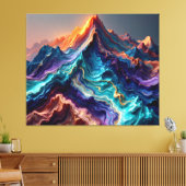 Vibrant Marble Mountains – Abstract 3D Canvas Wall Leinwanddruck (Insitu (Wohnzimmer))
