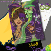 Vibrant Mardi Gras Masquerade Postcard Feiertagspostkarte