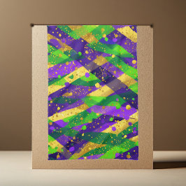 Vibrant Mardi Gras Purple Green Gold Cool Stripes  Geschirrtuch