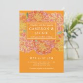 Vibrant Marigold Orange Wedding Invitation Einladung (Stehend Vorderseite)