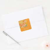 Vibrant Marigold Summer Wedding Quadratischer Aufkleber (Umschlag)