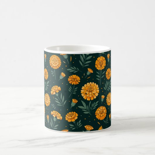 Vibrant Marigolds Pattern Kaffeetasse (Mittel)