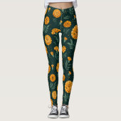 Vibrant Marigolds Pattern Leggings (Vorderseite)