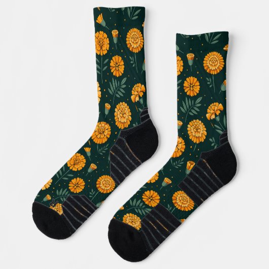 Vibrant Marigolds Pattern Socken (Links)