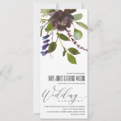 VIBRANT MAROON GREEN BLOOM FOLIAGE BUNCH WEDING EINLADUNG (Vorderseite)