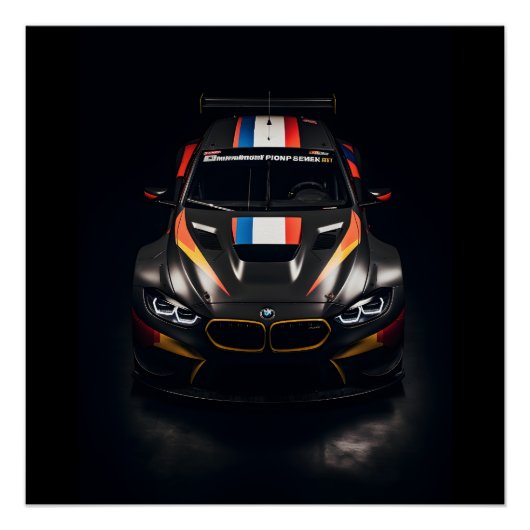 Vibrant Matte Race Car Poster - Perfekt für Geschw (Vorderseite)