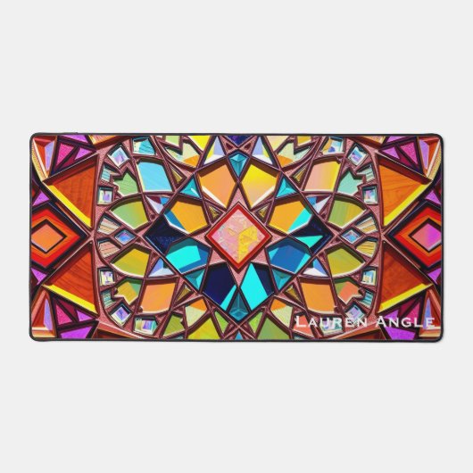Vibrant Maximalist Mirror Pattern Schreibtischunterlage (Vorderseite)