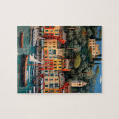 Vibrant Mediterranean Seaside Village Puzzle (Horizontal)