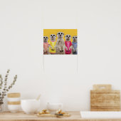 Vibrant Meerkat Group in stilvollen Outfits Poster (Küche)