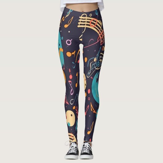 Vibrant Melody-Inspiriert Artwork Leggings (Vorderseite)