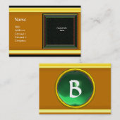 VIBRANT MEMORY2 MONOGRAM-Edelstein grün Visitenkarte (Vorne/Hinten)