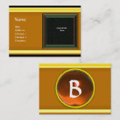 VIBRANT MEMORY2 MONOGRAM-Edelstein Orange Visitenkarte (Vorne/Hinten)