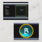 VIBRANT MEMORY MONOGRAM Edelstein blau Visitenkarte (Vorne/Hinten)