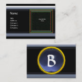 VIBRANT MEMORY MONOGRAM Edelstein blau Visitenkarte (Vorne/Hinten)