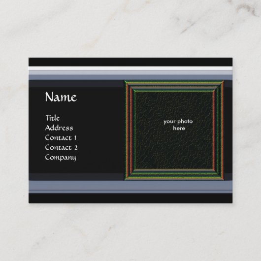 VIBRANT MEMORY MONOGRAM Edelstein grau Visitenkarte (Vorderseite)