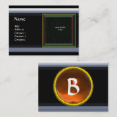 VIBRANT MEMORY MONOGRAM-Edelstein Orange Visitenkarte (Vorne/Hinten)