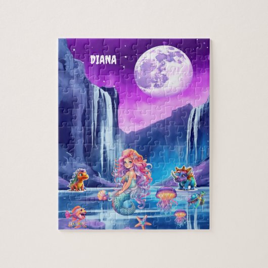 VIBRANT MERMAID, DINOSAUR, MEER KREATUREN PUZZLE (Vertikal)