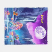 VIBRANT MERMAID, DINOSAUR, MEERESKREATUREN FLEECEDECKE (Vorderseite (Horizontal))