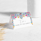 Vibrant Mexican Fiesta Rainbow Wedding Place Card Tischnummer
