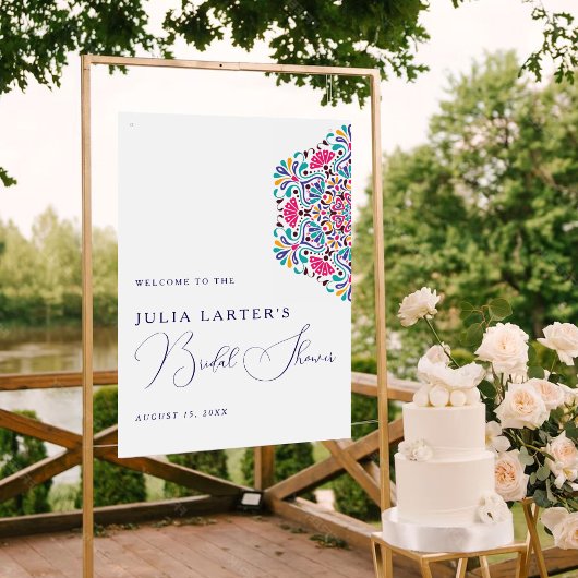 Vibrant Mexican Fiesta Style Rainbow Bridal Shower Poster