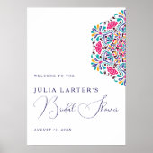 Vibrant Mexican Fiesta Style Rainbow Bridal Shower Poster (Vorne)