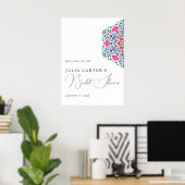 Vibrant Mexican Fiesta Style Rainbow Bridal Shower Poster (Heimbüro)