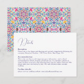 Vibrant Mexican Fiesta Style Rainbow Wedding Begleitkarte (Vorne/Hinten)