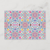 Vibrant Mexican Fiesta Style Rainbow Wedding Begleitkarte (Rückseite)