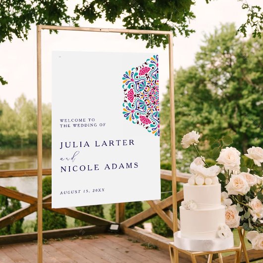 Vibrant Mexican Fiesta Style Rainbow Wedding Poster