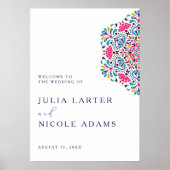 Vibrant Mexican Fiesta Style Rainbow Wedding Poster (Vorne)