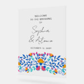 Vibrant Mexican Floral Fiesta Wedding Acrylschild (Winkel)