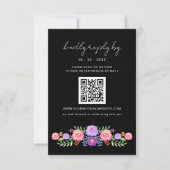 Vibrant Mexican Floral Fiesta Wedding QR code RSVP Karte (Vorderseite)