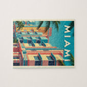 Vibrant Miami buildings with palm trees Puzzle (Horizontal)