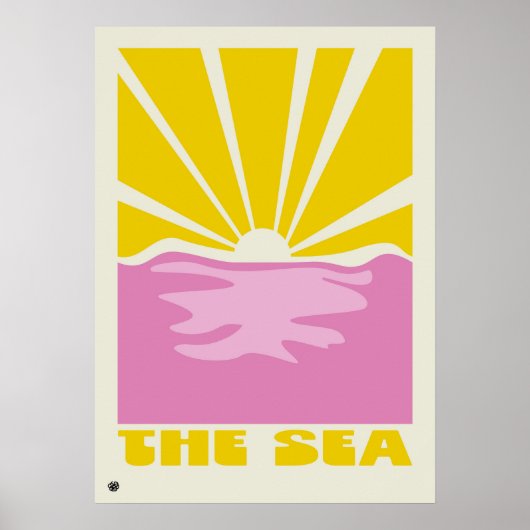 Vibrant Minimalist Abstract Sea Art Print Poster (Vorne)