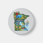 Vibrant Minnesota State Map-Paul Bunyan/Northwoods Magnet (Vorne)