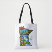 Vibrant Minnesota State Map-Paul Bunyan/Northwoods Tasche (Vorderseite)