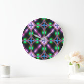 Vibrant Modern Geometric Abstract Große Wanduhr (Zuhause)