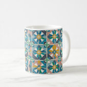 Vibrant Modern Moroccan Zellige Tile Pattern Kaffeetasse (VorderseiteRechts)